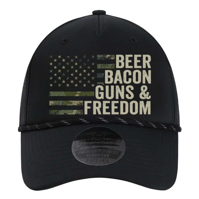 BEER BACON GUNS & FREEDOM - Funny BBQ Drinking Gun Camo Performance The Dyno Cap