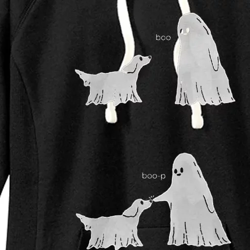 Boo Boop Ghost Dog Halloween Women's Fleece Hoodie