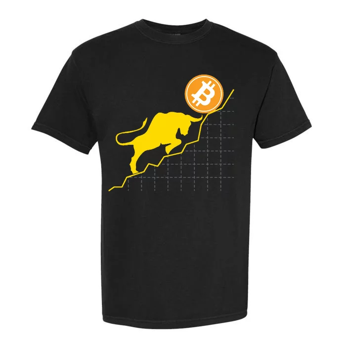 Bitcoin Bull Graph Bullish BTC Crypto Garment-Dyed Heavyweight T-Shirt