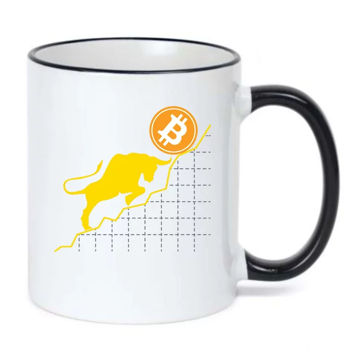 Bitcoin Bull Graph Bullish BTC Crypto Black Color Changing Mug