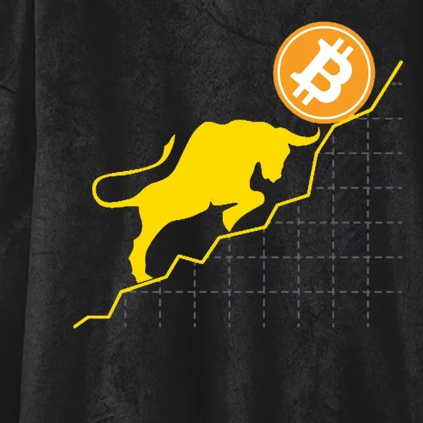 Bitcoin Bull Graph Bullish BTC Crypto Hooded Wearable Blanket