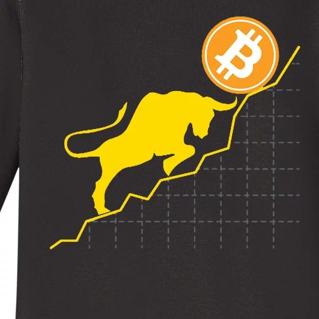 Bitcoin Bull Graph Bullish BTC Crypto Baby Long Sleeve Bodysuit