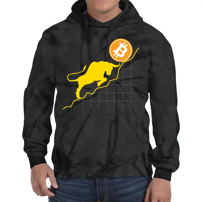 Bitcoin Bull Graph Bullish BTC Crypto Tie Dye Hoodie