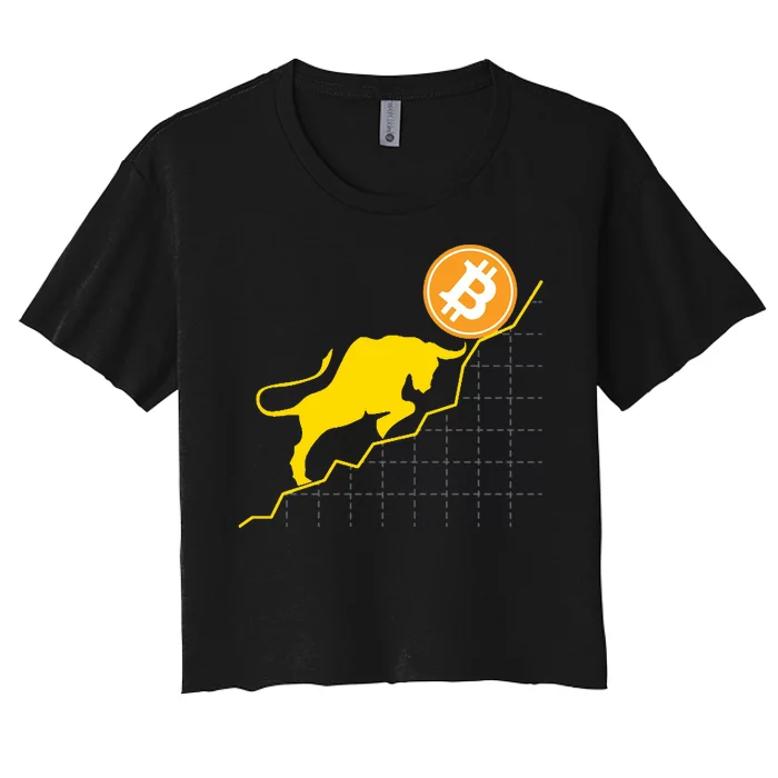 Bitcoin Bull Graph Bullish BTC Crypto Women's Crop Top Tee