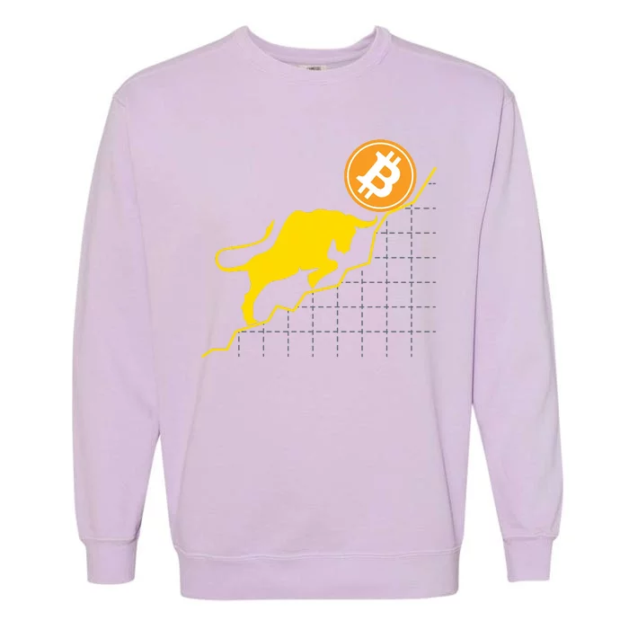 Bitcoin Bull Graph Bullish BTC Crypto Garment-Dyed Sweatshirt