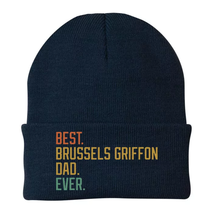 Best Brussels Griffon Dad Ever Dog Breed Fathers Day Canine Knit Cap Winter Beanie