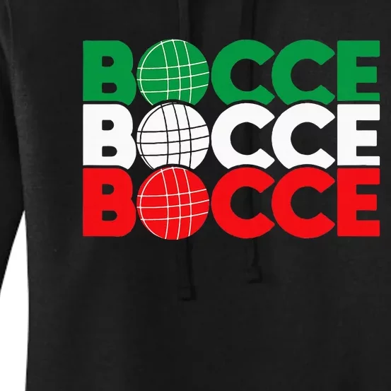 Bocce Ball Game Enthusiast Lawn Bowling Boule Boccia Women's Pullover Hoodie