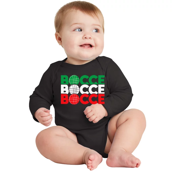 Bocce Ball Game Enthusiast Lawn Bowling Boule Boccia Baby Long Sleeve Bodysuit