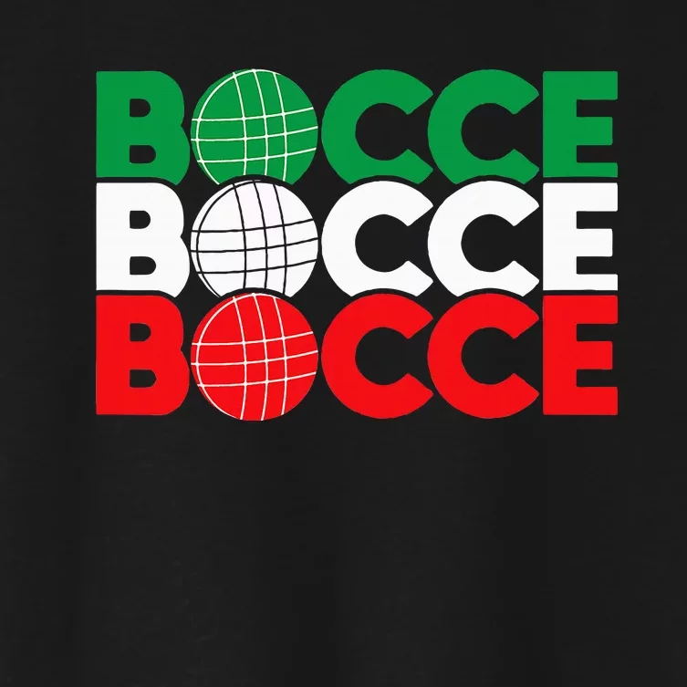 Bocce Ball Game Enthusiast Lawn Bowling Boule Boccia Women's Crop Top Tee