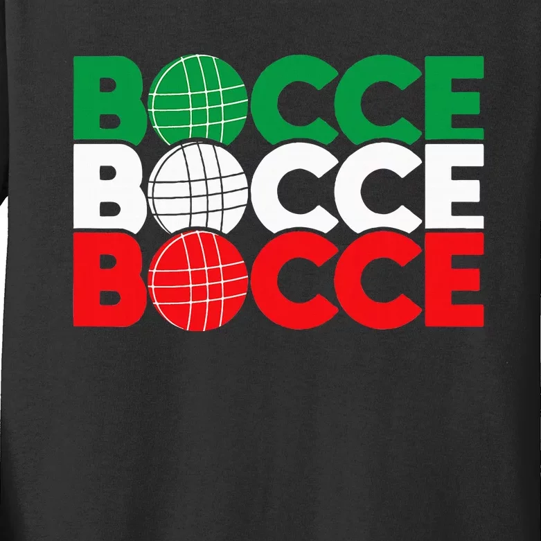 Bocce Ball Game Enthusiast Lawn Bowling Boule Boccia Kids Long Sleeve Shirt