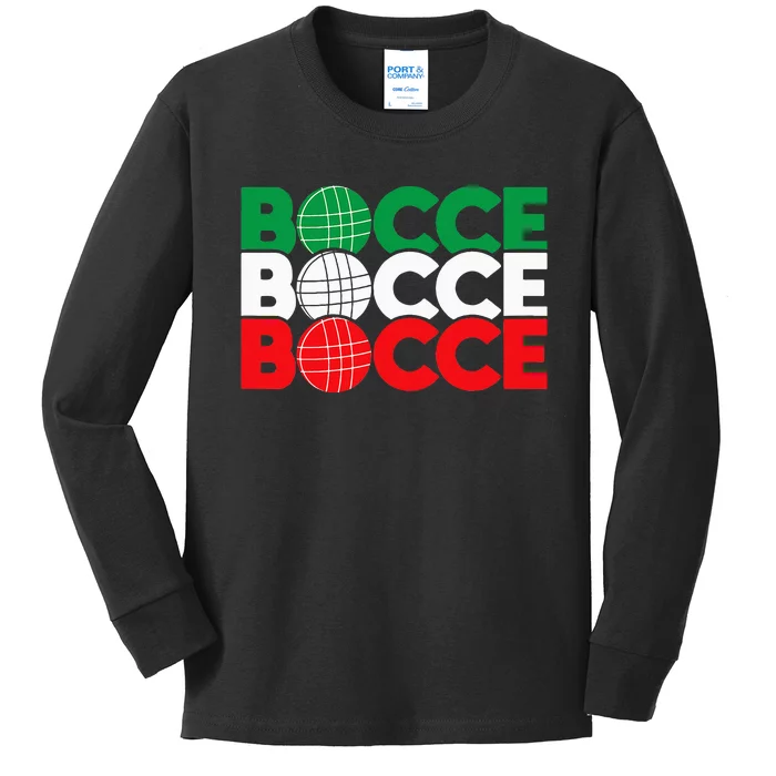 Bocce Ball Game Enthusiast Lawn Bowling Boule Boccia Kids Long Sleeve Shirt