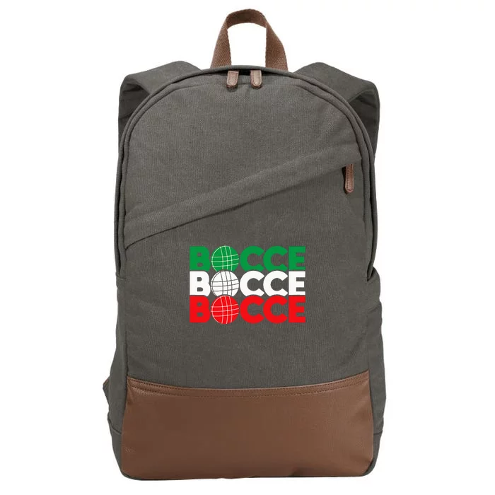 Bocce Ball Game Enthusiast Lawn Bowling Boule Boccia Cotton Canvas Backpack