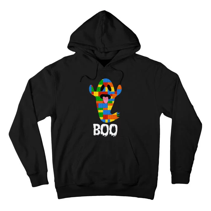 Building Blocks Ghost Boo Master Builder Halloween Tall Hoodie