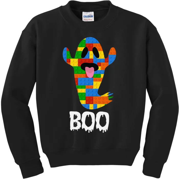 Building Blocks Ghost Boo Master Builder Halloween Kids Sweatshirt