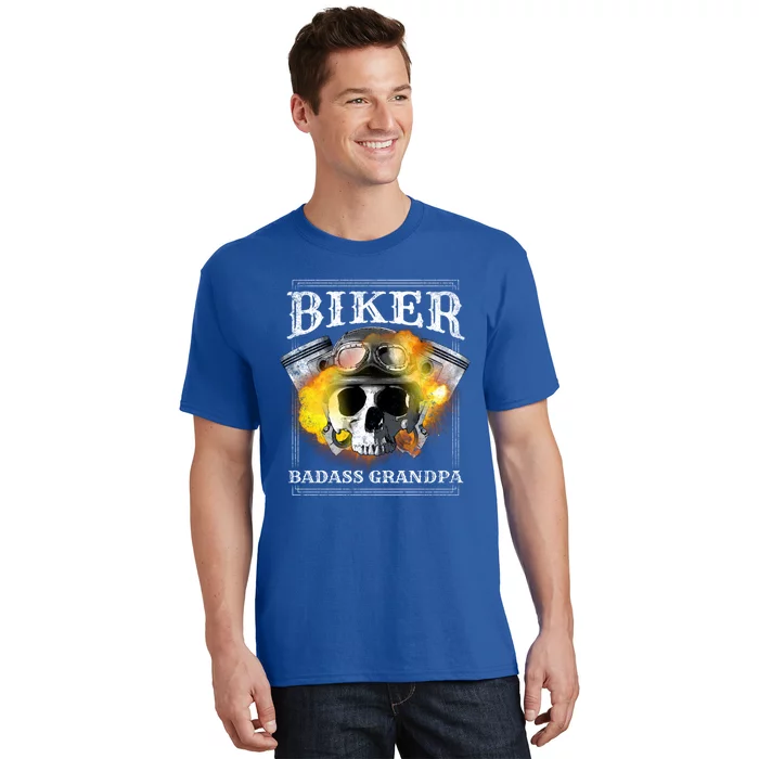 Biker Badass Grandpa Motorcycle Cool Gift T-Shirt