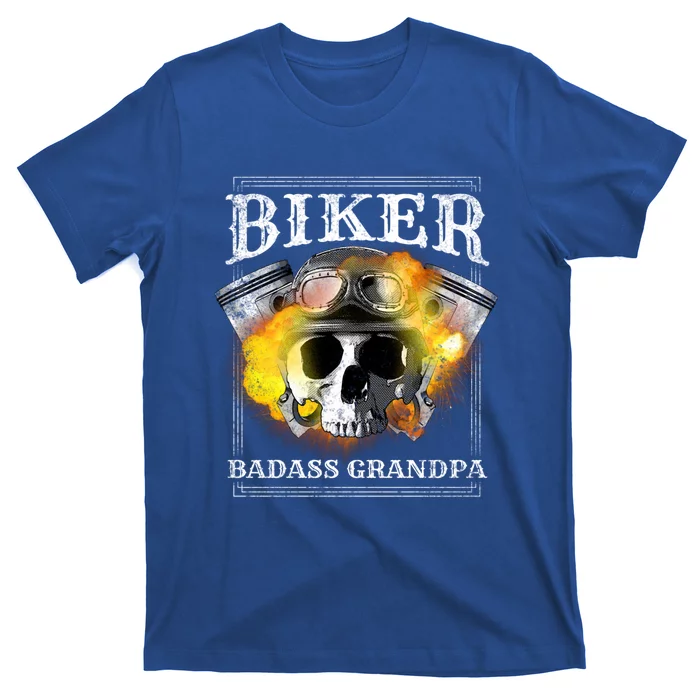 Biker Badass Grandpa Motorcycle Cool Gift T-Shirt