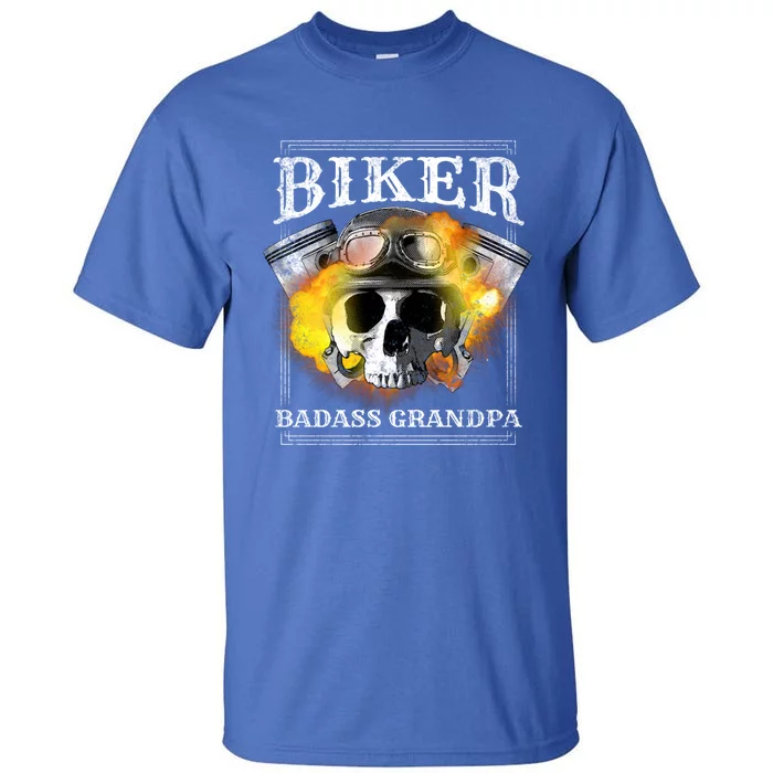 Biker Badass Grandpa Motorcycle Cool Gift Tall T-Shirt