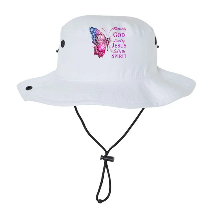 Blessed By God Loved By Jesus Pin.K Butterfly Christian Legacy Cool Fit Booney Bucket Hat