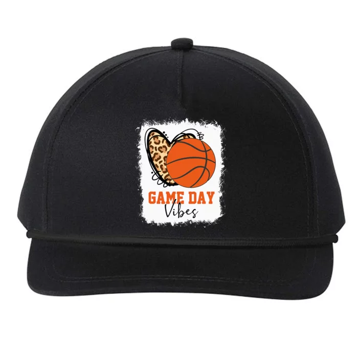 Bleached Basketball Game Day Vibes Basketball Mom Game Day Snapback Five-Panel Rope Hat