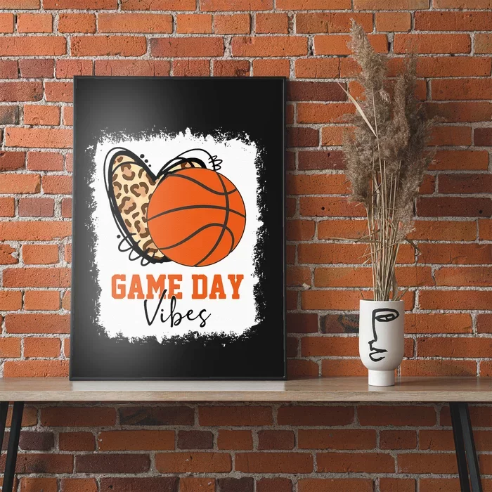 Bleached Basketball Game Day Vibes Basketball Mom Game Day Poster