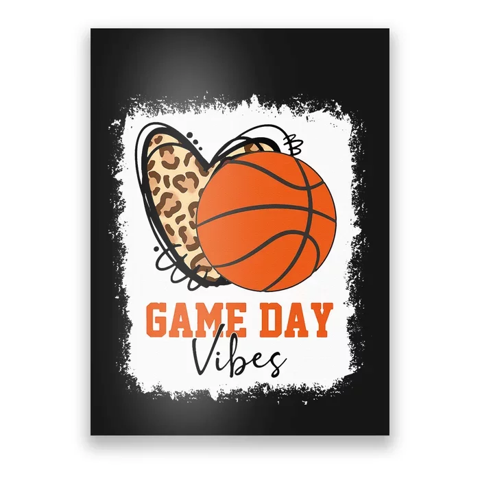 Bleached Basketball Game Day Vibes Basketball Mom Game Day Poster