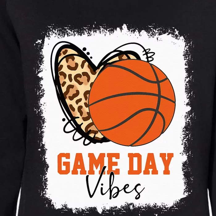 Bleached Basketball Game Day Vibes Basketball Mom Game Day Womens California Wash Sweatshirt