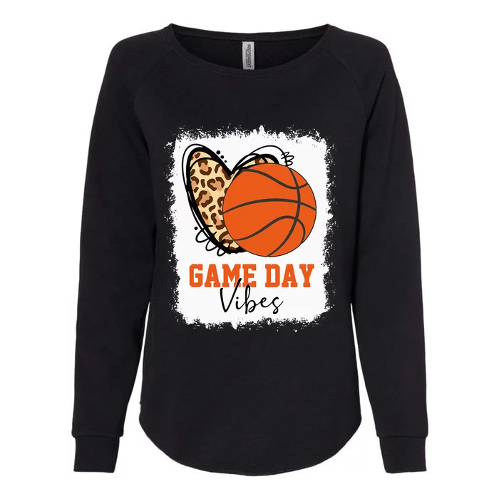 Bleached Basketball Game Day Vibes Basketball Mom Game Day Womens California Wash Sweatshirt