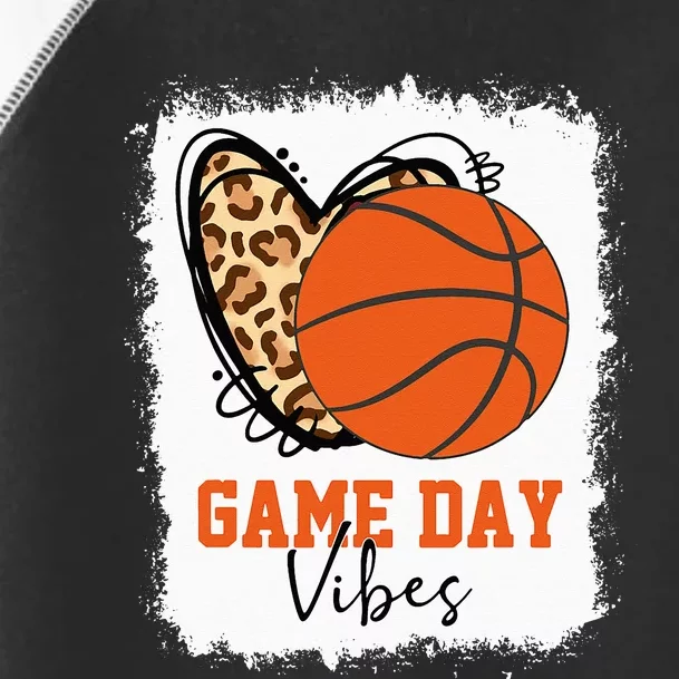 Bleached Basketball Game Day Vibes Basketball Mom Game Day Toddler Fine Jersey T-Shirt