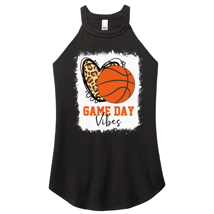 Bleached Basketball Game Day Vibes Basketball Mom Game Day Women’s Perfect Tri Rocker Tank