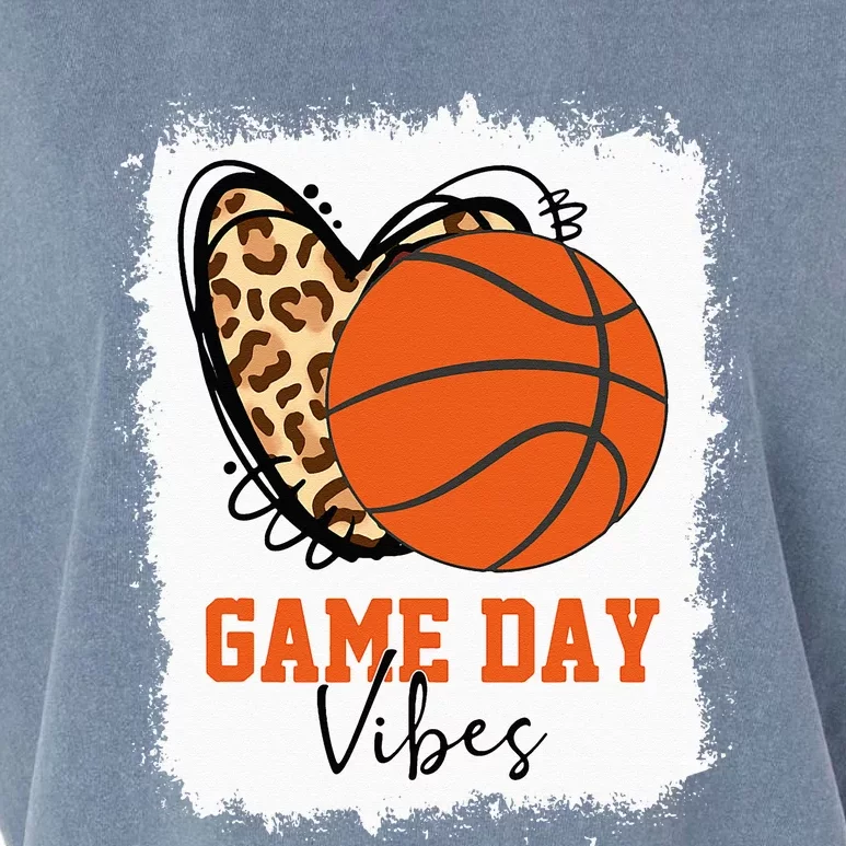 Bleached Basketball Game Day Vibes Basketball Mom Game Day Garment-Dyed Women's Muscle Tee