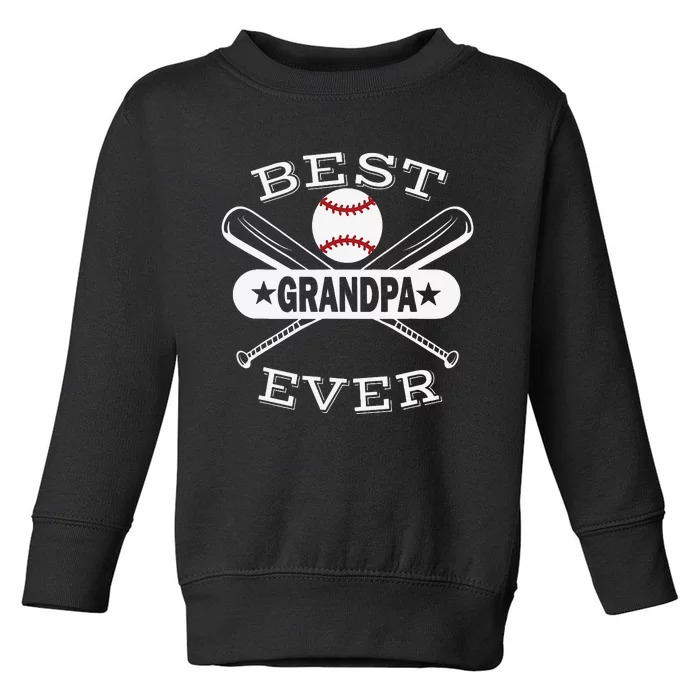 Best Baseball Grandpa Grandson Ball Sport Player Grandfather Toddler Sweatshirt