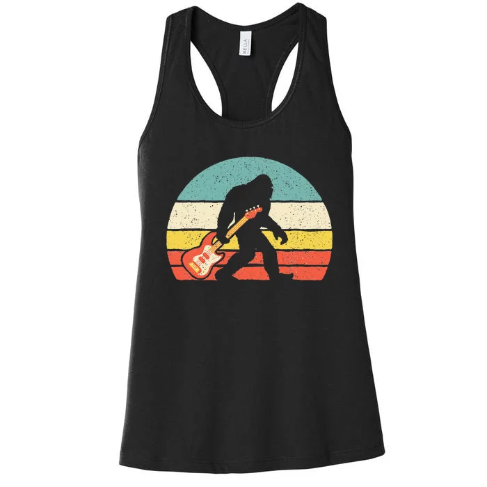 Bigfoot Bass Guitar Bass Player Bassist Music Guitarist Women's Racerback Tank