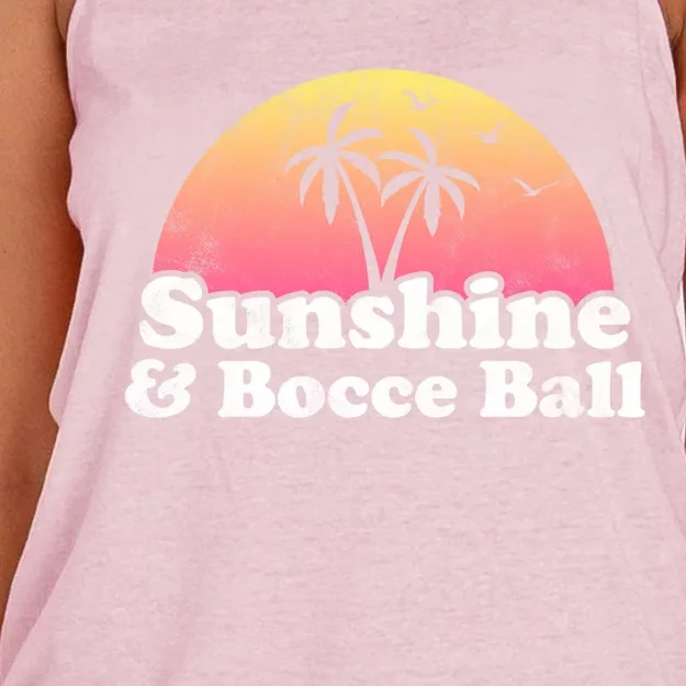 Bocce Ball Gift Sunshine And Bocce Ball Great Gift Women's Knotted Racerback Tank