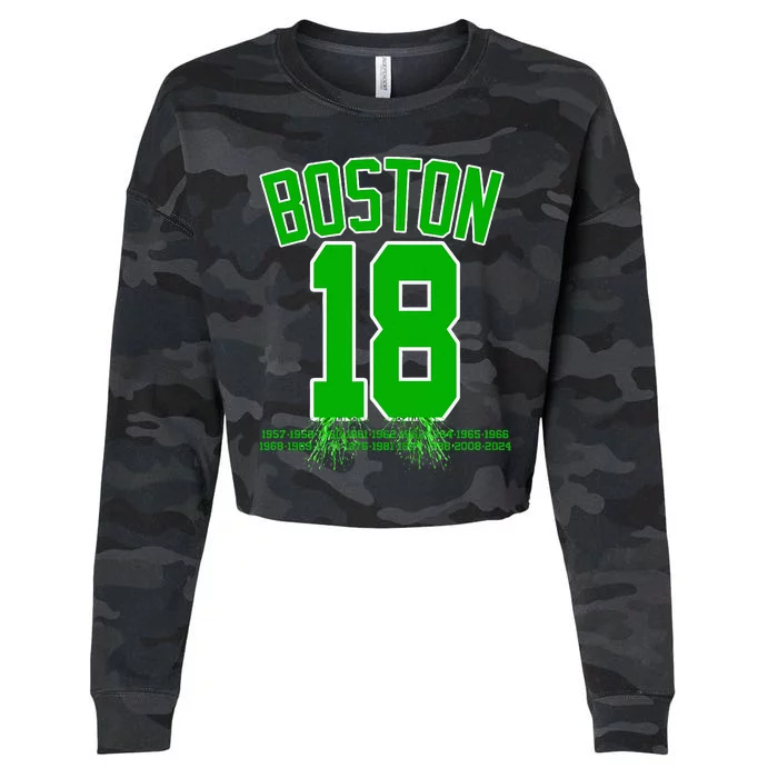 Boston Bleed Green For 18 A Celebration Cropped Pullover Crew