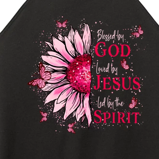 Blessed By God Loved By Jesus Women’s Perfect Tri Rocker Tank