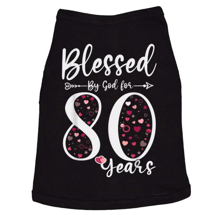 Blessed by God For 80 Years Old 80th Birthday Gift For Wom.e.n Doggie Tank