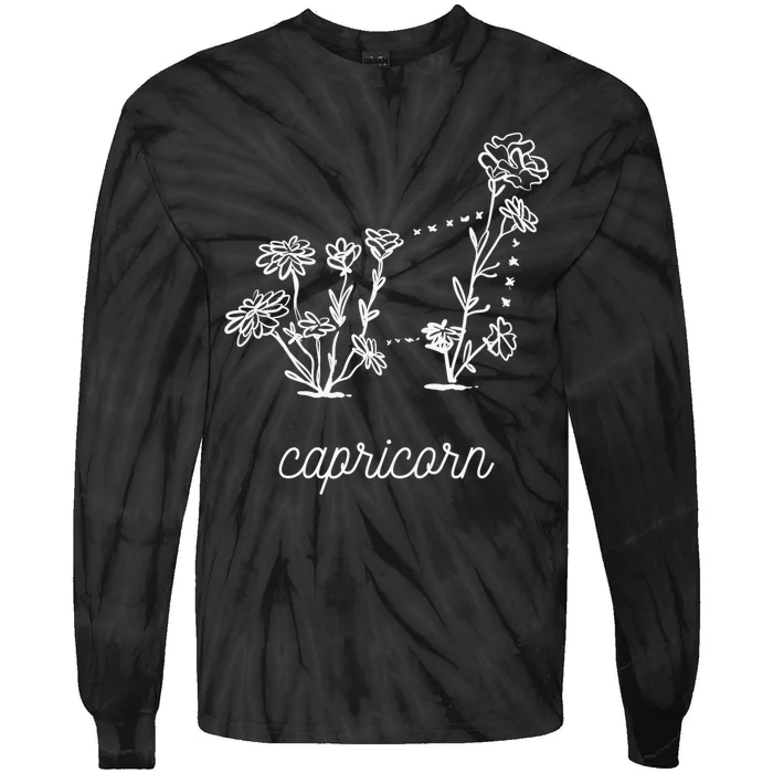 Black  Birthday Gifts Queens Born In December Capricorn Tie-Dye Long Sleeve Shirt