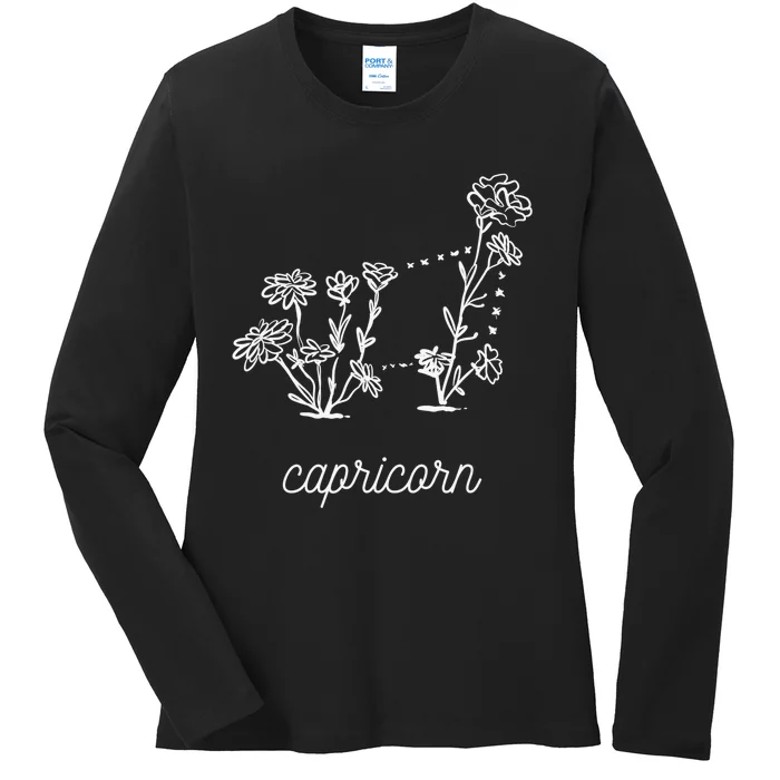 Black  Birthday Gifts Queens Born In December Capricorn Ladies Long Sleeve Shirt