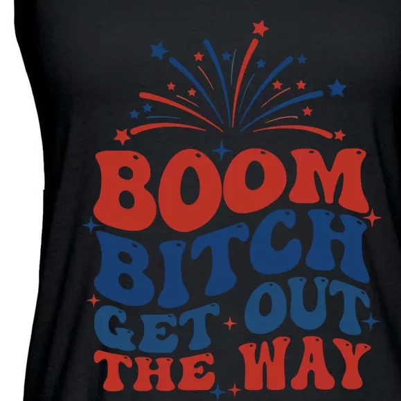 Boom Bitch Get Out The Way Ladies Essential Flowy Tank