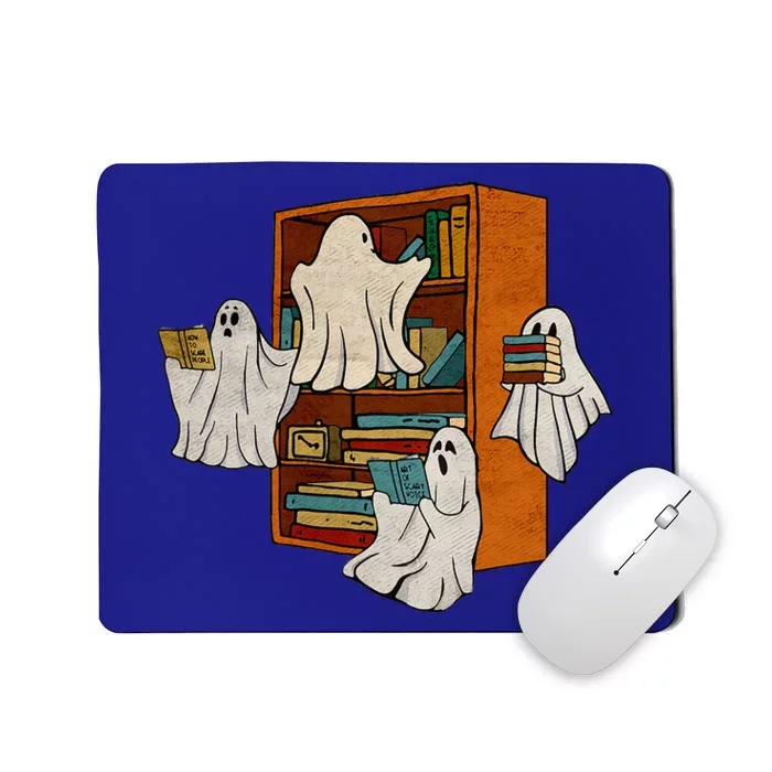 Boo Books Ghost Librarian Halloween Teacher Reading Lover Mousepad