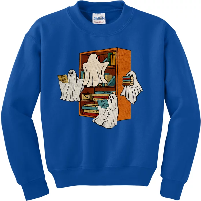 Boo Books Ghost Librarian Halloween Teacher Reading Lover Kids Sweatshirt