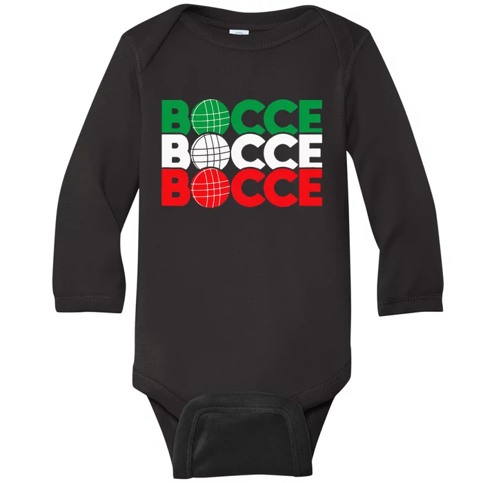 Bocce Ball Game Enthusiast Lawn Bowling Boule Boccia Baby Long Sleeve Bodysuit