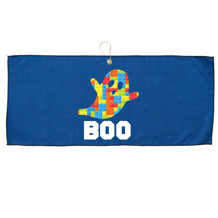 Building Blocks Ghost Boo Master Builder Halloween Costume Large Microfiber Waffle Golf Towel