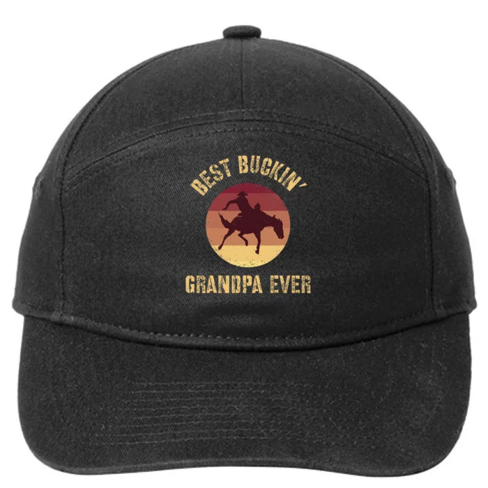 Best Buckin Grandpa Ever Western Rodeo Cowboy Bucking Horse 7-Panel Snapback Hat