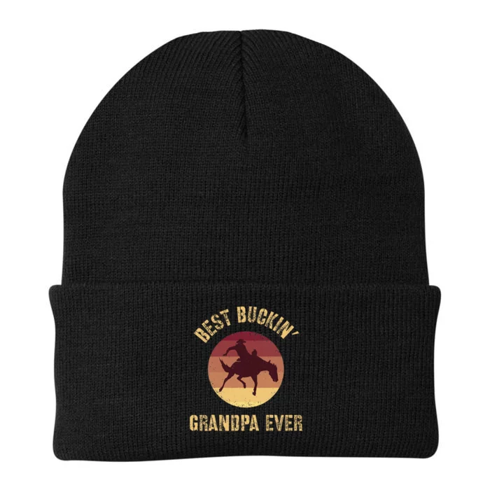 Best Buckin Grandpa Ever Western Rodeo Cowboy Bucking Horse Knit Cap Winter Beanie