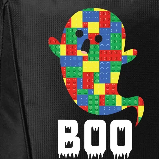 Building Blocks Ghost Boo Master Builder Halloween Tees Boy City Backpack