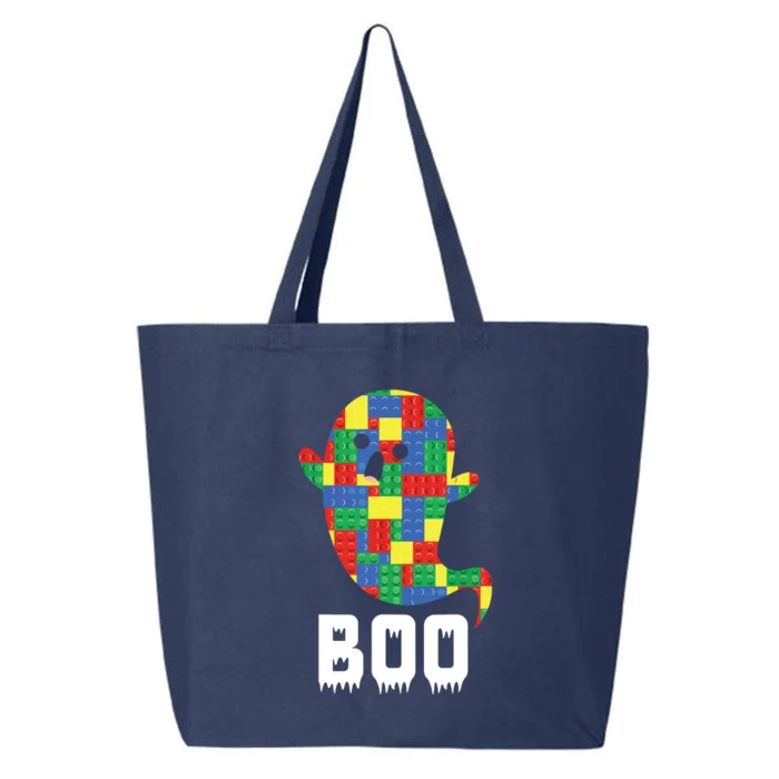 Building Blocks Ghost Boo Master Builder Halloween Tees Boy 25L Jumbo Tote