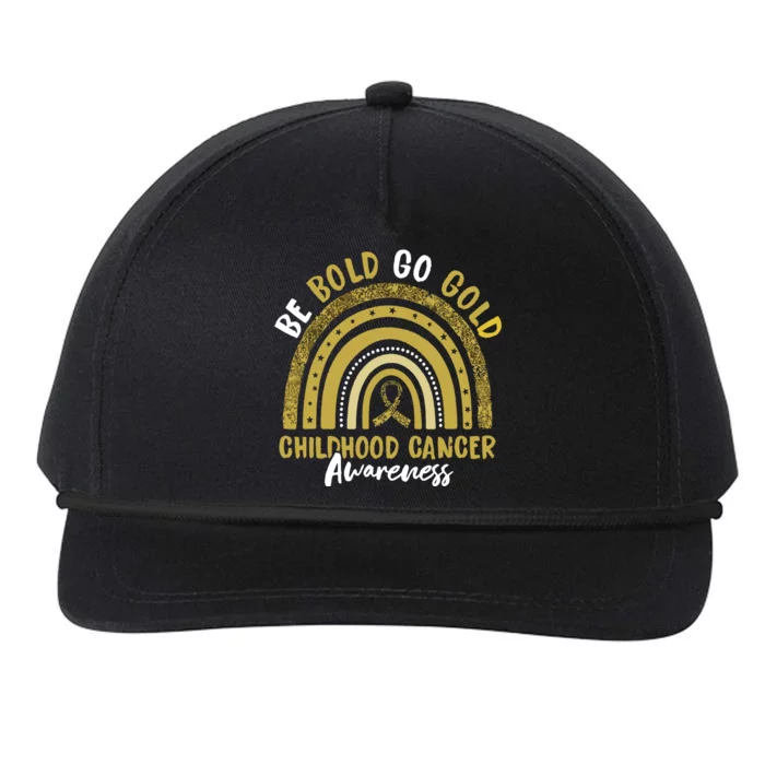 Be Bold Go Gold Childhood Cancer Awareness Rainbow Ribbon Snapback Five-Panel Rope Hat