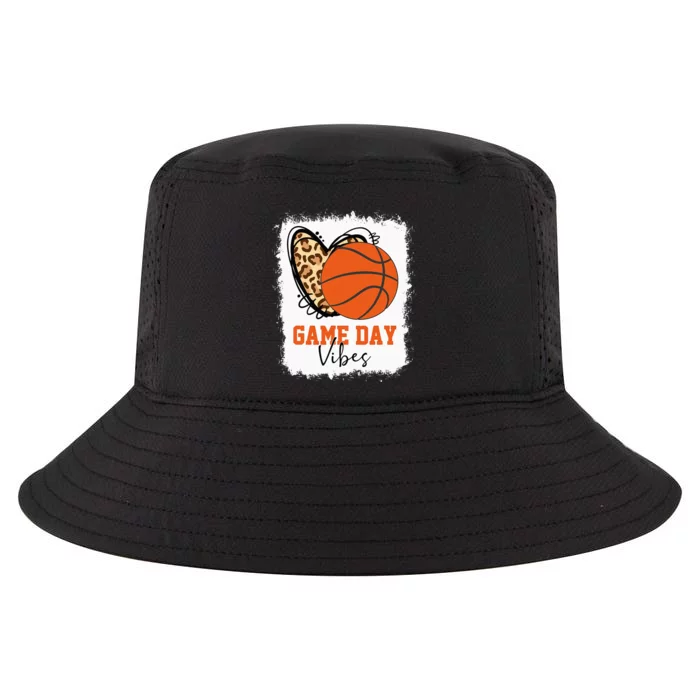 Bleached Basketball Game Day Vibes Basketball Mom Game Day Cool Comfort Performance Bucket Hat