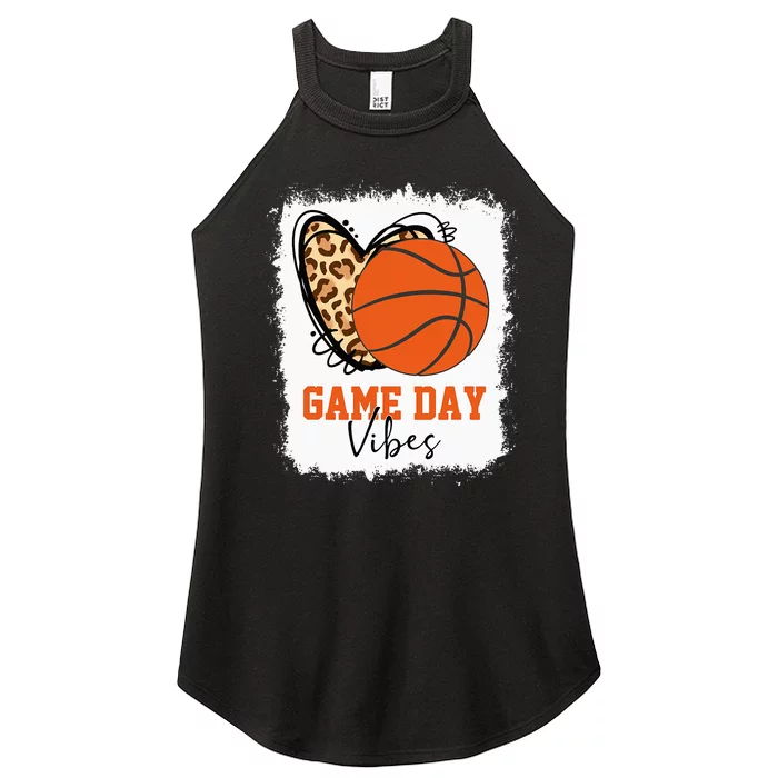 Bleached Basketball Game Day Vibes Basketball Mom Game Day Women’s Perfect Tri Rocker Tank